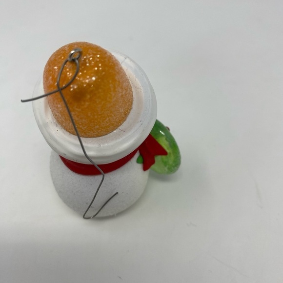Glittery Snowman Ornament with Orange Hat - Picture 3 of 5